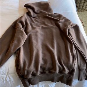 Neutral AERIE turtle neck hoodie